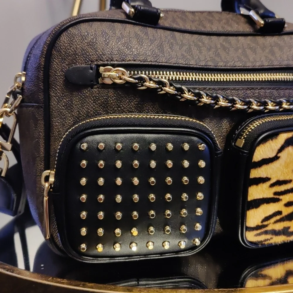 Michael Kors Collection Black and Brown Crossbody Bag - Picture 3 of 12